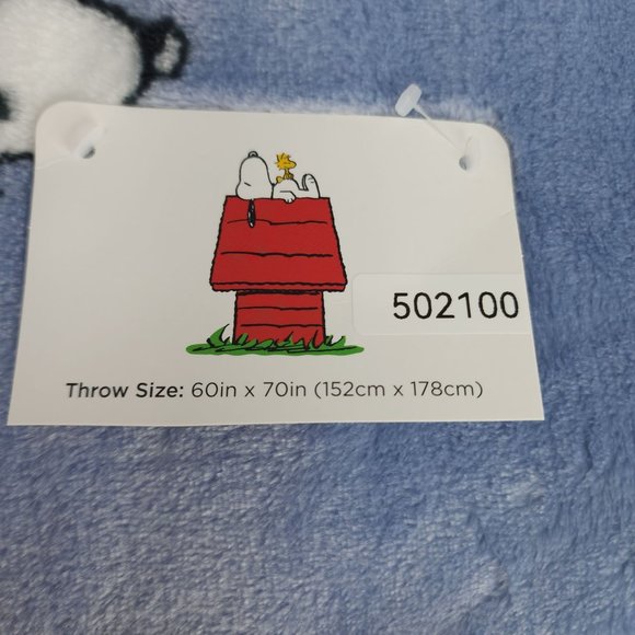 Peanuts Snoopy Extra Long Plush Pet Throw 60"X70" Berkshire Polk A Dot Blue - Picture 5 of 11